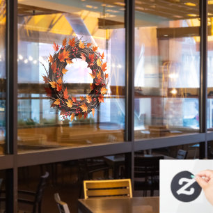 Autocollant Pour Fenêtre Clôture de la fenêtre de couronne d'automne