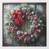 Autocollant Pour Fenêtre Clôture de la fenêtre de couronne de Noël (Feuille)