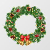 Autocollant Pour Fenêtre Clôture de la fenêtre de couronne de Noël (Feuille)