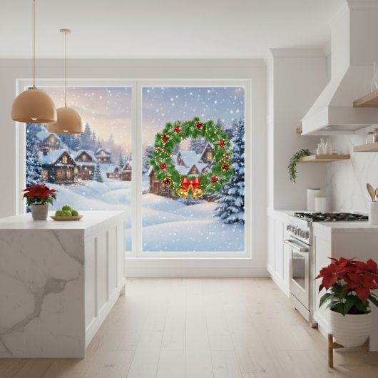 Autocollant Pour Fenêtre Clôture de la fenêtre de couronne de Noël