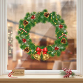 Autocollant Pour Fenêtre Clôture de la fenêtre de couronne de Noël
