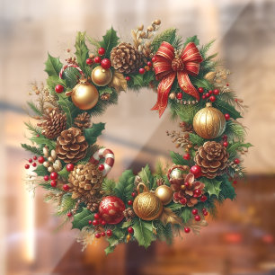 Autocollant Pour Fenêtre Clôture de la fenêtre de couronne de Noël