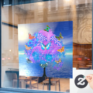 Autocollant Pour Fenêtre Clôture de la fenêtre de l'arbre papillon