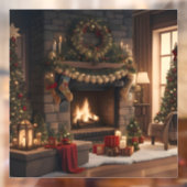 Autocollant Pour Fenêtre Clôture de la fenêtre de Noël du foyer (Feuille 2)
