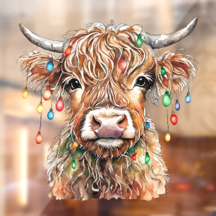 Autocollant Pour Fenêtre Clôture de la fenêtre de vache Highland