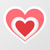 Autocollant Pour Fenêtre Clôture de la fenêtre double coeur rouge gras (Feuille)