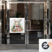 Autocollant Pour Fenêtre Clôture de la fenêtre du lapin de Noël (Porte de bureau)