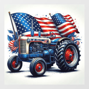 Autocollant Pour Fenêtre Clôture de la fenêtre du tracteur patriotique