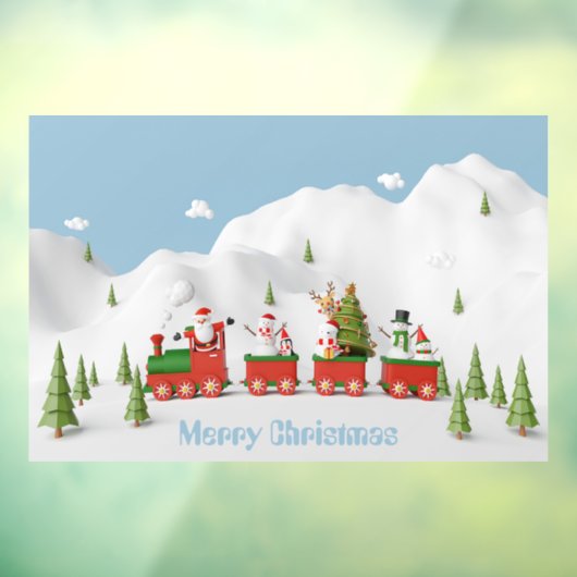 Autocollant Pour Fenêtre Clôture de la fenêtre du train de Noël (Feuille 3)