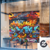 Autocollant Pour Fenêtre Clôture de la fenêtre Graffiti (Fenêtre de café)