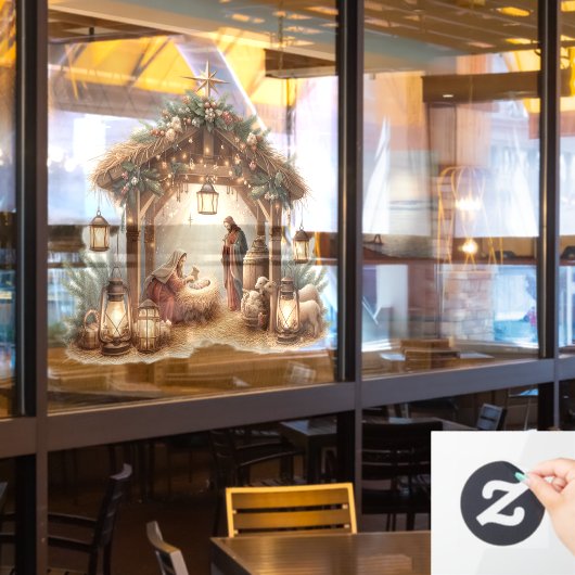 Autocollant Pour Fenêtre Clôture de la fenêtre Nativité (Fenêtre du restaurant)