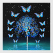 Autocollant Pour Fenêtre Clôture de la fenêtre Papillon Crystal Tree (Feuille)