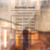 Autocollant Pour Fenêtre Clôture de la fenêtre Signalisation Heures d'ouver (Feuille 2)