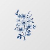 Autocollant Pour Fenêtre Clôture de la petite fenêtre de fleurs bleues (Feuille)
