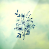 Autocollant Pour Fenêtre Clôture de la petite fenêtre de fleurs bleues (Feuille 3)