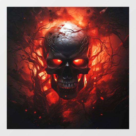 Autocollant Pour Fenêtre Clôture éffrayante de fenêtre Halloween (Feuille)