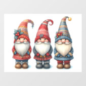 Autocollant Pour Fenêtre Clôture trio des Gnomes Noël (Feuille)