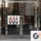 Autocollant Pour Fenêtre Clôture trio des Gnomes Noël (Porte de bureau)