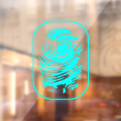 Autocollant Pour Fenêtre Clôture turquoise d'empreintes digitales (Feuille 2)