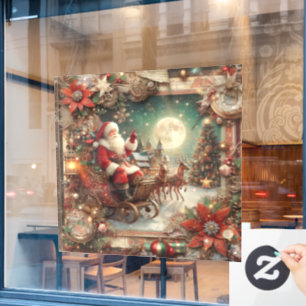 Autocollant Pour Fenêtre Clôture vintage de la fenêtre Père Noël