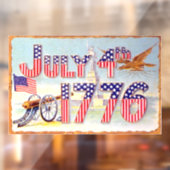 Autocollant Pour Fenêtre Clôture vintage du 4 juillet (Feuille 2)