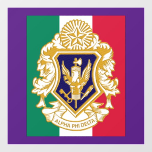 Autocollant Pour Fenêtre Clou de fenêtre Alpha Phi Delta 8" x 8" (Feuille)