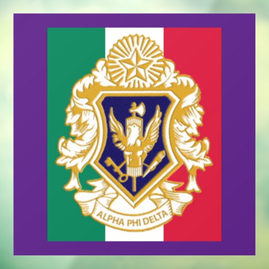 Autocollant Pour Fenêtre Clou de fenêtre Alpha Phi Delta 8" x 8" (Feuille 3)