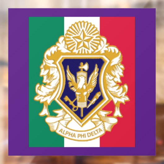 Autocollant Pour Fenêtre Clou de fenêtre Alpha Phi Delta 8" x 8" (Feuille 2)