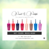 Autocollant Pour Fenêtre Clou Polonais Couleur Ensemble Salon à ongles (Feuille 3)