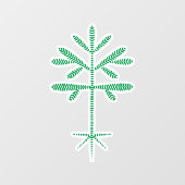 Autocollant Pour Fenêtre Clouage de fenêtre avec un écaillage vert (Feuille)