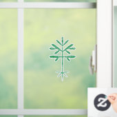 Autocollant Pour Fenêtre Clouage de fenêtre avec un écaillage vert (Maison)