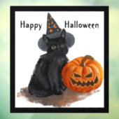 Autocollant Pour Fenêtre Clouage De Fenêtre Chat Et Citrouille (Feuille 3)