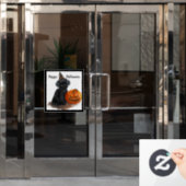 Autocollant Pour Fenêtre Clouage De Fenêtre Chat Et Citrouille (Porte de bureau)