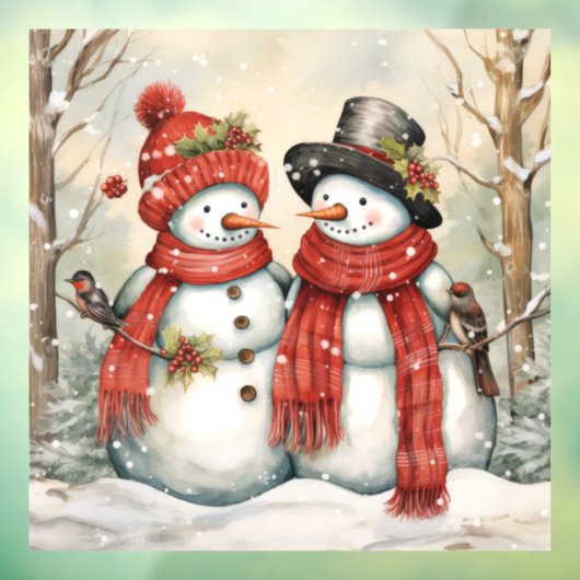 Autocollant Pour Fenêtre Clouage de fenêtre Couple Neige (Feuille 3)