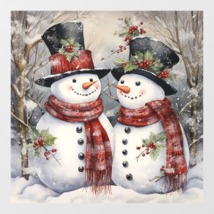 Autocollant Pour Fenêtre Clouage de fenêtre Couple Neige