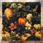 Autocollant Pour Fenêtre Clouage de fenêtre d'art floral citrouille (Feuille 2)