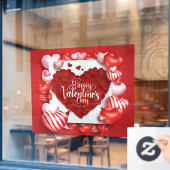 Autocollant Pour Fenêtre Clouage de fenêtre de jour de Valentines (Fenêtre de café)