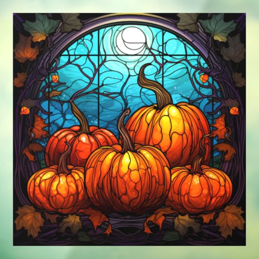 Autocollant Pour Fenêtre Clouage de fenêtre en verre citrouille (Feuille 3)