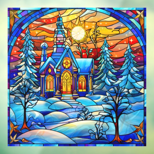 Autocollant Pour Fenêtre Clouage de la fenêtre de l'église en verre tendu (Feuille 3)