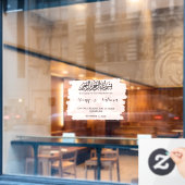 Autocollant Pour Fenêtre Clouage en verre de l'Affiche de bienvenue Mariage (Fenêtre de café)