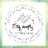 Autocollant Pour Fenêtre Cochon Avec Ailes BBQ Barbecue Business (Feuille 3)