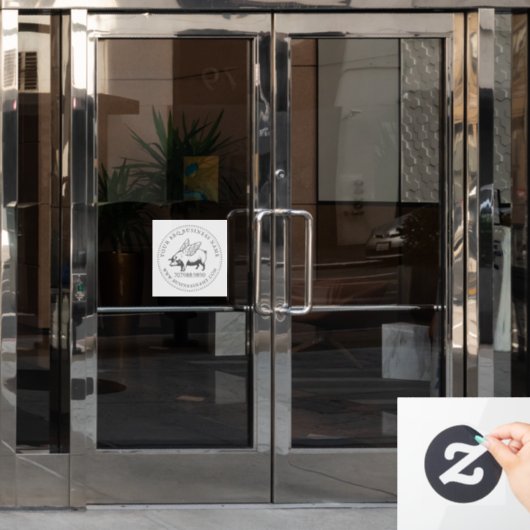 Autocollant Pour Fenêtre Cochon Avec Ailes BBQ Barbecue Business (Porte de bureau)