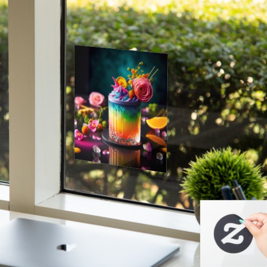 Autocollant Pour Fenêtre Cocktail coloré (Bureau)