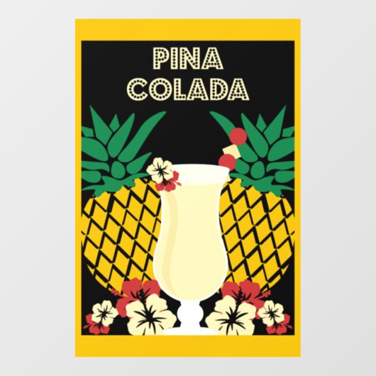 Autocollant Pour Fenêtre Cocktail Piña Colada (Feuille)