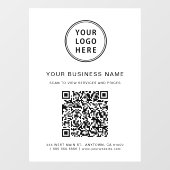 Autocollant Pour Fenêtre Code et logo QR d'entreprise blanc (Feuille)