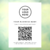 Autocollant Pour Fenêtre Code et logo QR d'entreprise blanc (Feuille 3)