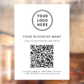 Autocollant Pour Fenêtre Code et logo QR d'entreprise blanc (Feuille 2)