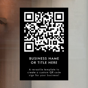 Autocollant Pour Fenêtre Code QR   Black Modern Minimaliste Simple Business