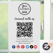 Autocollant Pour Fenêtre Code QR Blanc Moderne Connectez-Vous Aux Médias So (Maison)