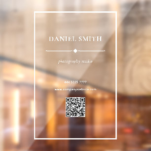 Autocollant Pour Fenêtre Code QR blanc pour le bureau professionnel des pet